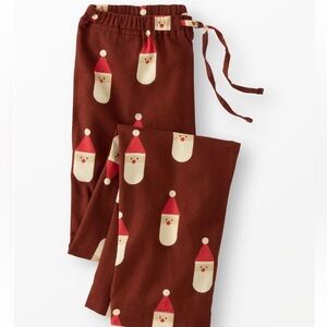 Hanna Andersson Brown Santa Print Pajama Pants